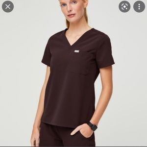 Figs Espresso Catarina Scrub Top
